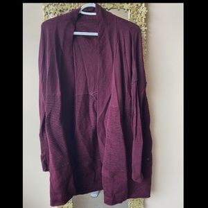 Lulu Lemon Cardigan in Burgundy/Maroon
